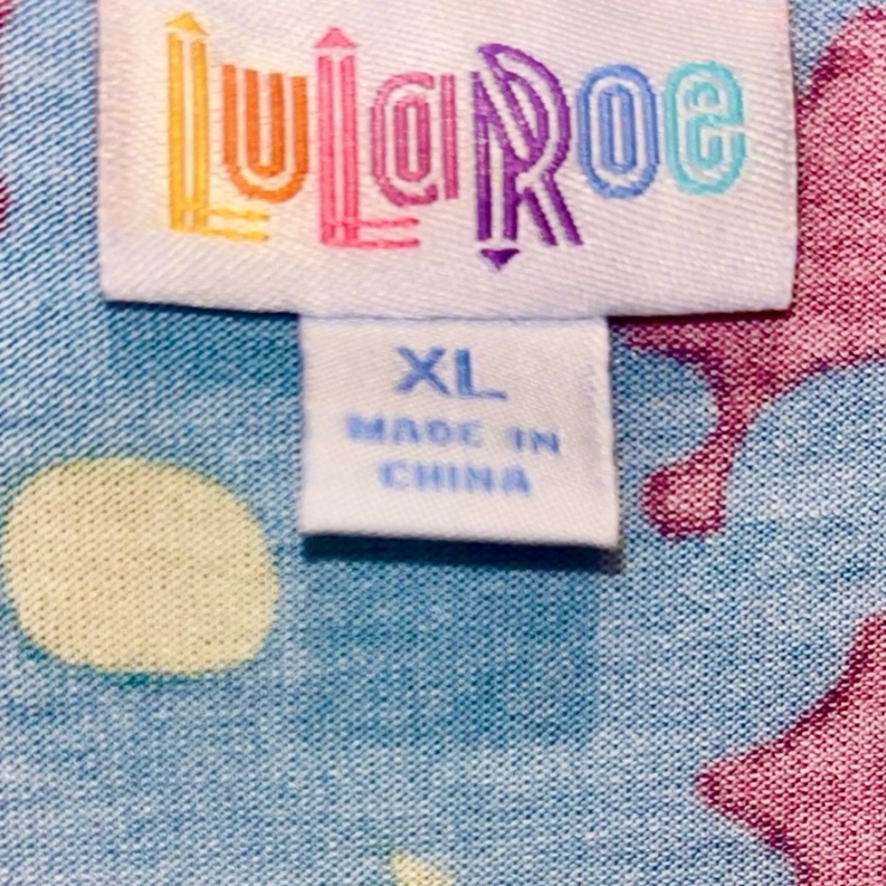LuLaRoe Women’s Blue and Pink Short Sleeve Floral Irma Tunic Top Size XL NWT - Picture 6 of 9